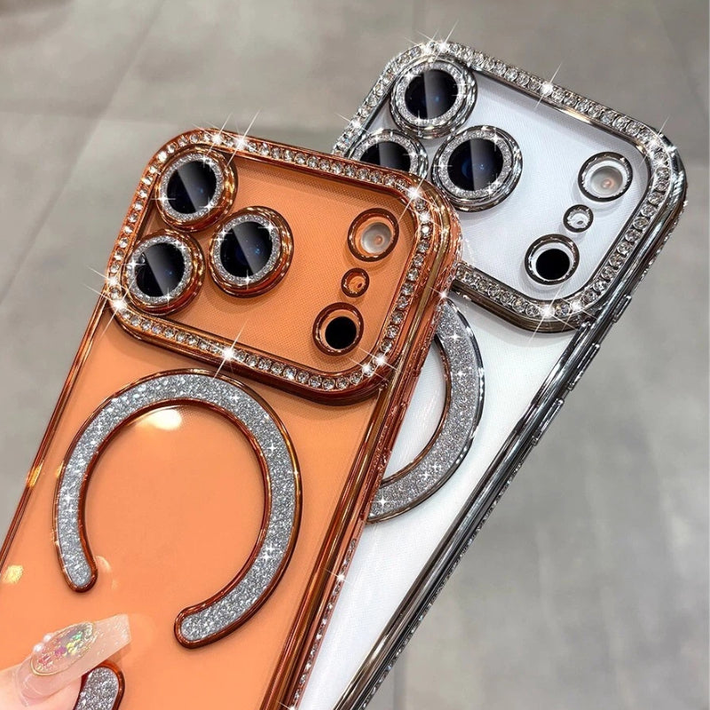 Diamond Magnetic Case for iPhone Series – Luxury Sparkle, Strong MagSafe, Full Protection