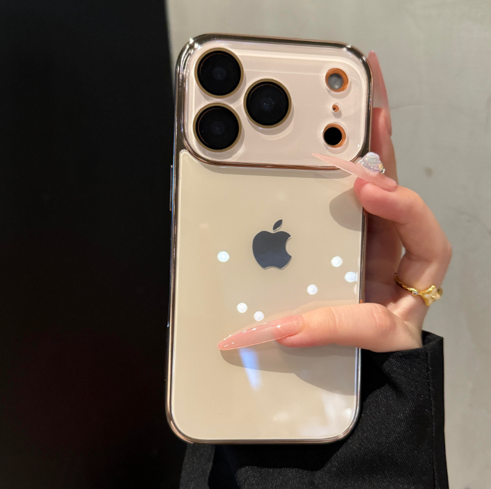 Crystal Glass Electroplating Mobile Phone Case for iPhone Series