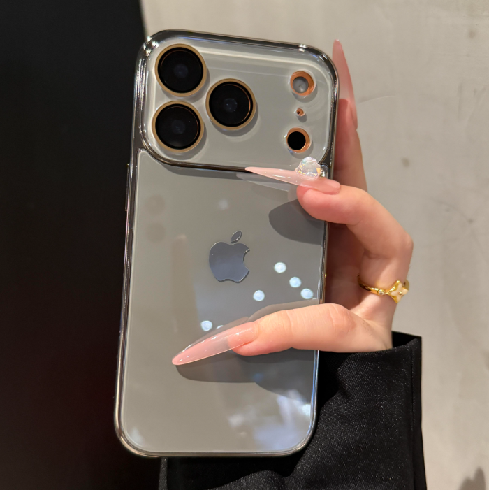 Crystal Glass Electroplating Mobile Phone Case for iPhone Series